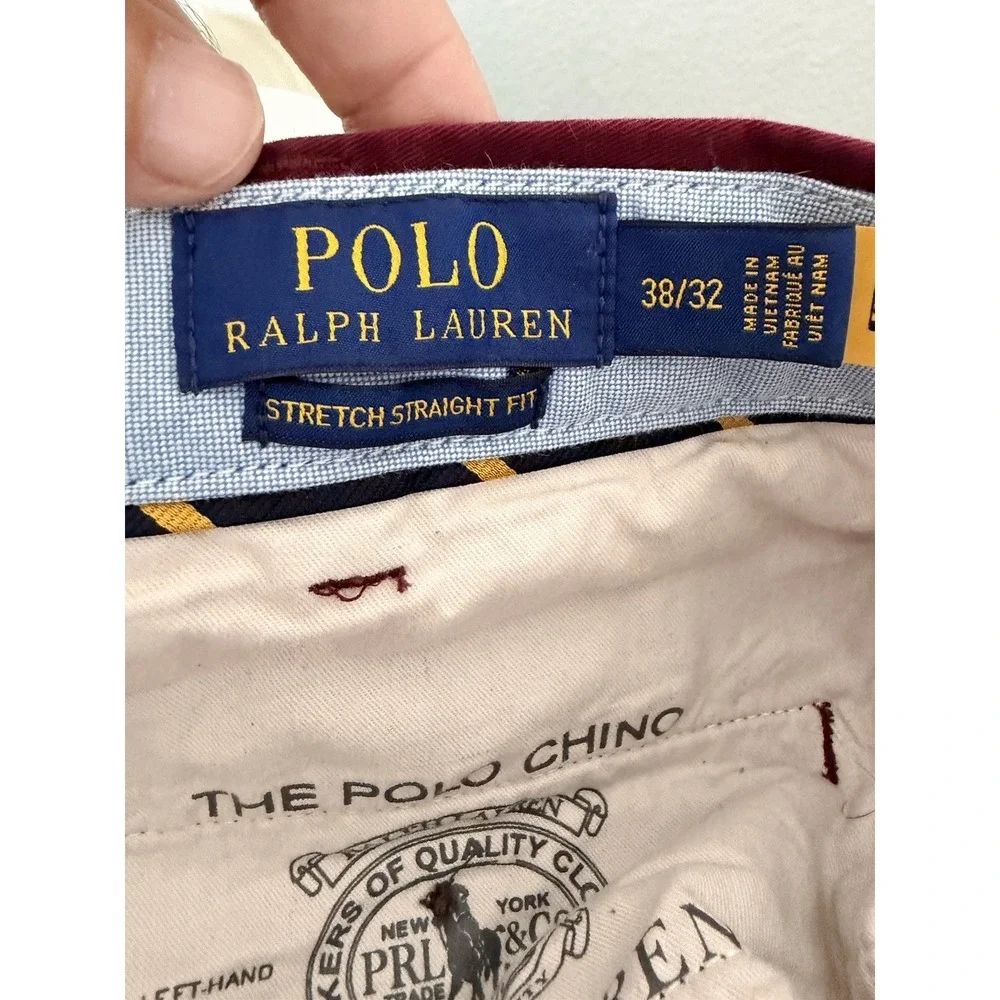 Polo Ralph Lauren The Polo Chino Pants Men's 38x32 Burgundy Stretch Straight Fit